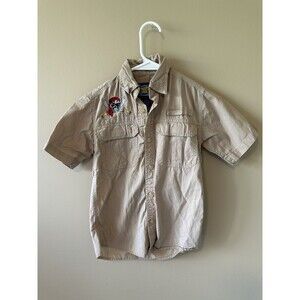 Naive Kids Tan Pirate Adventure Shirt Size 6, Embroidered, Vacation, Halloween